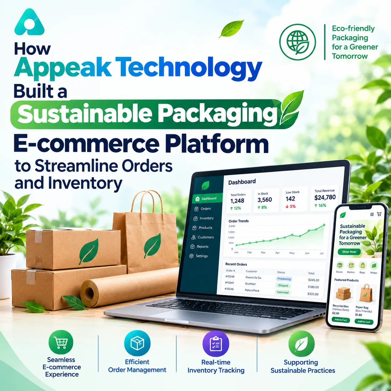 How Appeak Technology Built a Sustainable Packaging E-commerce Platform to Streamline Orders and Inventory